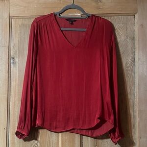 Banana Republic Rich Red V-Neck Blouse